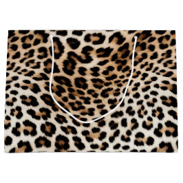 Sacola Para Presentes Grande Creme Black Leopardo Print