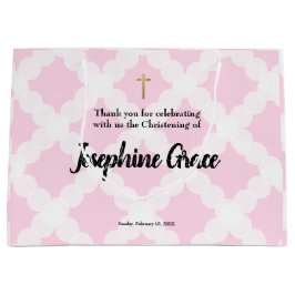 Sacola Para Presentes Grande Criança Dourada Rosa Personalizada