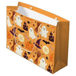 Sacola Para Presentes Grande Crianças com Giz Desenhando um Halloween Caprichos