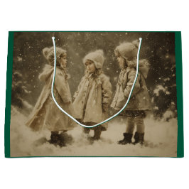 Sacola Para Presentes Grande Crianças no inverno