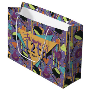 Sacola Para Presentes Grande Crianças Roxo Retro Witchy Halloween Aniversário