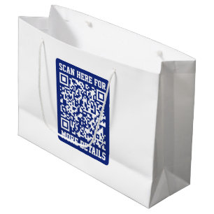 Sacola Para Presentes Grande Criar um código de QR digitalizável Marinho Azul