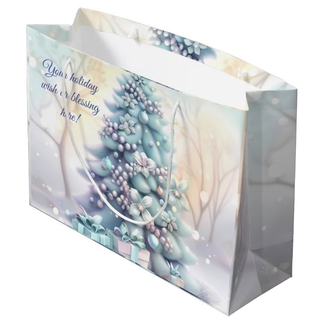 Sacola Para Presentes Grande Crie a sua árvore de natal flexível do Rico (Verso inclinado)