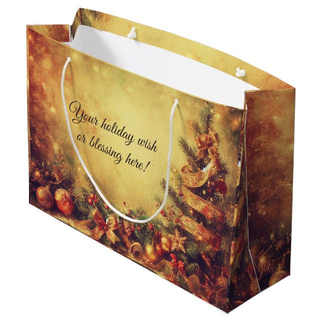 Sacola Para Presentes Grande Crie a sua árvore de Natal quente, beribdesossada (Verso inclinado)