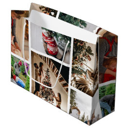 Sacola Para Presentes Grande Crie a sua própria Colagem de Natal Personalizada