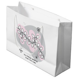 Sacola Para Presentes Grande Crie as luzes da corda retrô no Natal