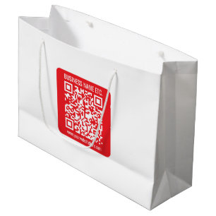 Sacola Para Presentes Grande Crie Instantaneamente Seu Próprio Código QR Verm