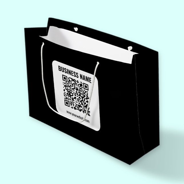 Sacola Para Presentes Grande Crie seu próprio código QR | Transparente (Criador carregado)