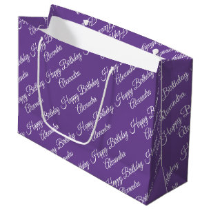 Sacola Para Presentes Grande Crie seu próprio nome, Birthday Girl Large Gift B