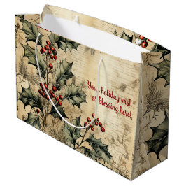 Sacola Para Presentes Grande Crie Seu Próprio Papelaria de Natal Vintage com Az