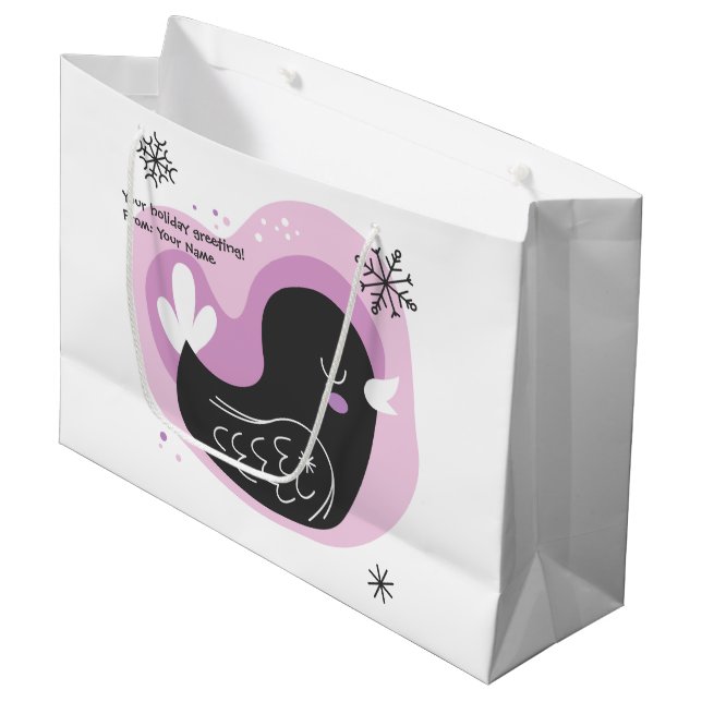 Sacola Para Presentes Grande Crie Seu Próprio Retrô Francês No Natal (Frente inclinada)