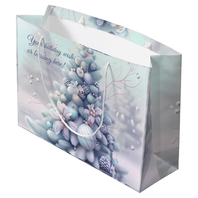 Sacola Para Presentes Grande Crie sua própria árvore de Natal do Pastel Poinset (Verso inclinado)