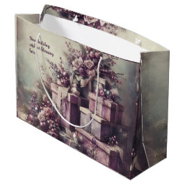 Sacola Para Presentes Grande Crie Sua Própria Roxa Romântica E Cinzas Presentes
