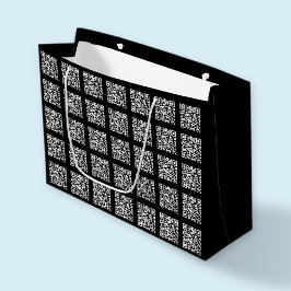 Sacola Para Presentes Grande Crie um padrão de código QR lado a lado | Cor edit