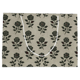 Sacola Para Presentes Grande Crimson Nocturne Bloom Victorian