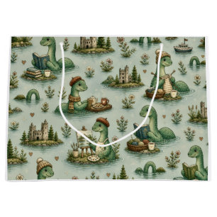 Sacola Para Presentes Grande Críptidos Aconchegantes Nessie Monstro do Lago Nes