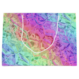 Sacola Para Presentes Grande Cristal arco-íris congelado: