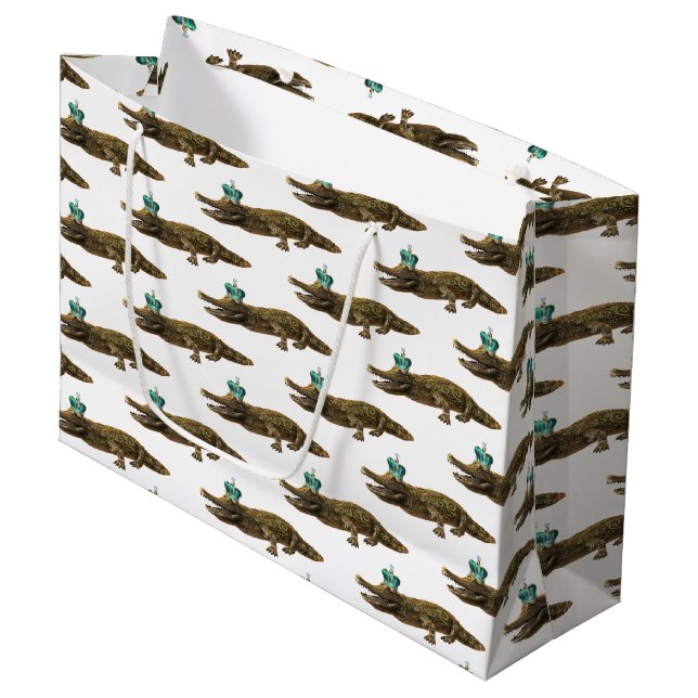 Sacola Para Presentes Grande Croc Real - Jewel Alligator (Frente inclinada)