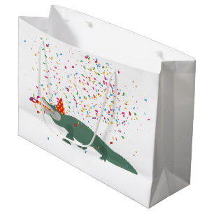 Sacola Para Presentes Grande Crocodilo de Alligador - Animais com Festa