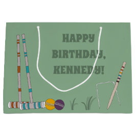 Sacola Para Presentes Grande Croquet Set, Jade Green, Personalizado