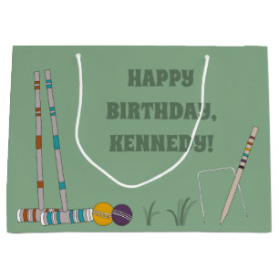 Sacola Para Presentes Grande Croquet Set, Jade Green, Personalizado