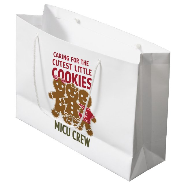 Sacola Para Presentes Grande Cuidando Da Enfermeira Nicu, Pequena Cookies (Frente inclinada)