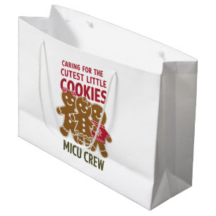 Sacola Para Presentes Grande Cuidando dos Biscoitinhos Mais Fofos Enfermeira de