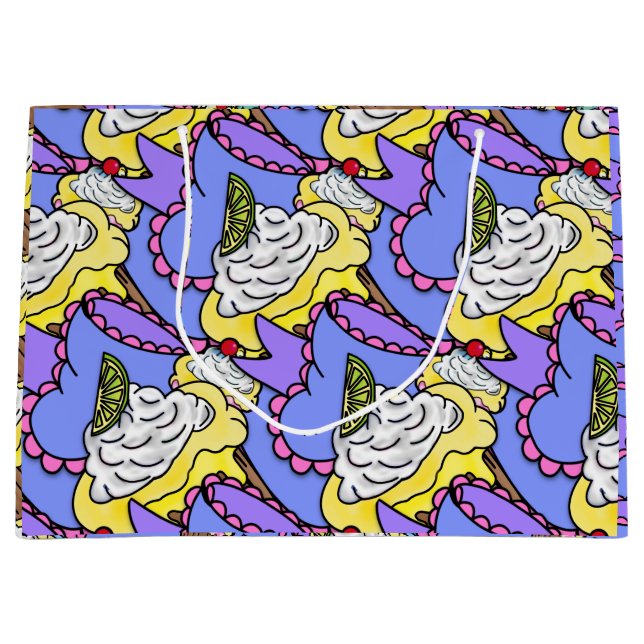 Sacola Para Presentes Grande Cupcake Strawberry Lemon Delicious Coloriciosa (Frente)