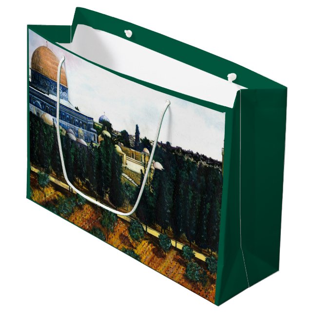 Sacola Para Presentes Grande Cúpula da Rocha, Jerusalém (Frente inclinada)