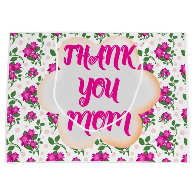 Sacola Para Presentes Grande Custom and personalized floral pattern  (Frente)