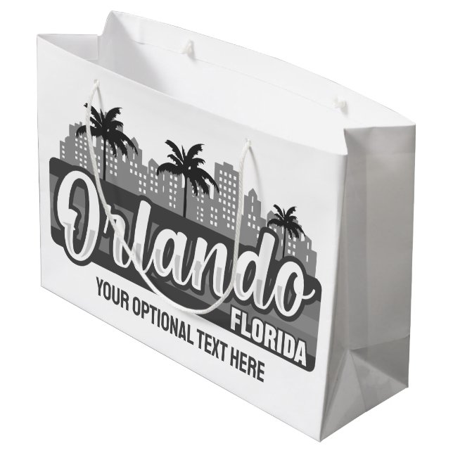 Sacola Para Presentes Grande Custom Text Orlando Florida (Verso inclinado)