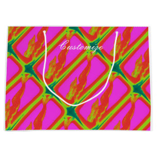Sacola Para Presentes Grande customized swimming red mermaids pink