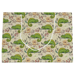 Sacola Para Presentes Grande Cute Chameleon Lizard