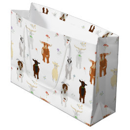 Sacola Para Presentes Grande Cute Goats Farm Animals