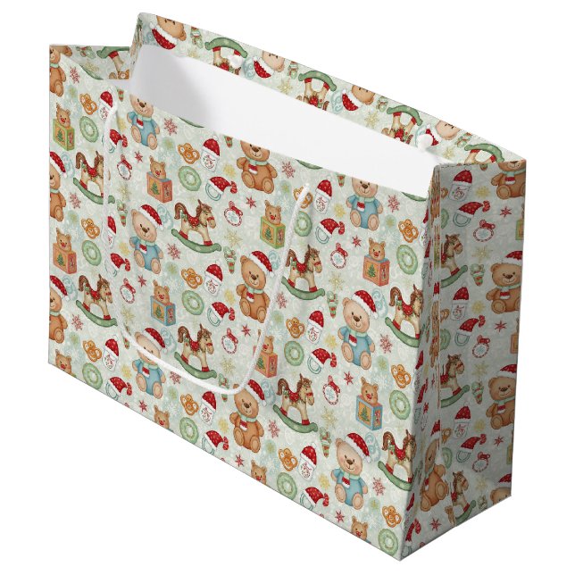 Sacola Para Presentes Grande Cute Holiday Toys Gift Bag (Frente inclinada)