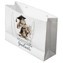 Sacola Para Presentes Grande Cute Kindergarten Graduation Bunny Design