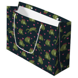 Sacola Para Presentes Grande Cute Love Frogs Large Gift Bag