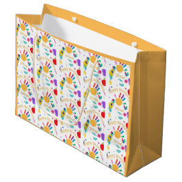 Sacola Para Presentes Grande Cute Personalizado ABC Mão Pintada 123 HB Criança
