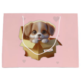 Sacola Para Presentes Grande Cute Puppy Gift Bag | Kawaii Dog Lover Present