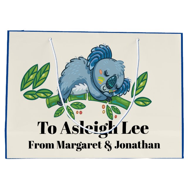 Sacola Para Presentes Grande Cuties Koala - Ver Lado Inverso - (Verso)