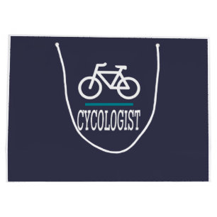 Sacola Para Presentes Grande CYCOLOGISTA Engraçado Bikes Ciclando Amor
