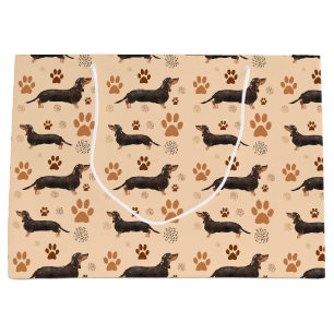Sacola Para Presentes Grande Dachshund Dog Paws Gift Bag