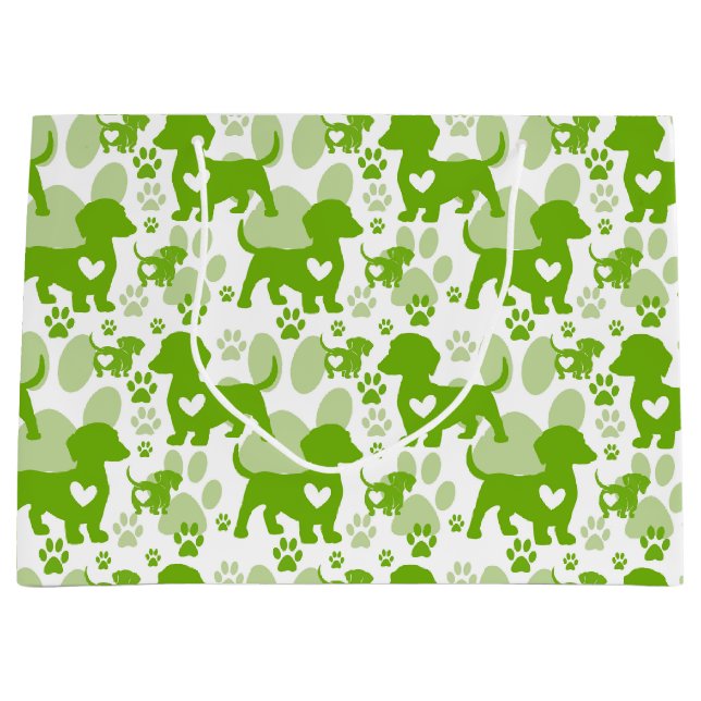 Sacola Para Presentes Grande Dachshund Love Dog Gift Bag (Frente)
