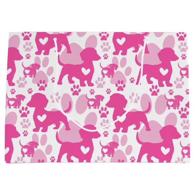 Sacola Para Presentes Grande Dachshund Love Dog Gift Bag (Frente)