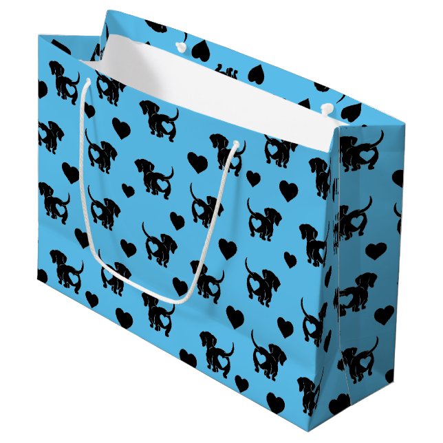 Sacola Para Presentes Grande Dachshund Love Gift Bag (Frente inclinada)