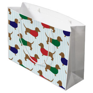 Sacola Para Presentes Grande dachshund-papel de parede