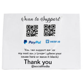 Sacola Para Presentes Grande Dádiva virtual jar q r código doação de moeda PayP