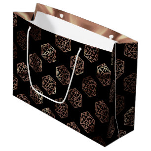 Sacola Para Presentes Grande Dados de RPG   Gamer de Mesa Retro Fantasia de Cob