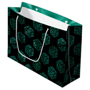 Sacola Para Presentes Grande Dados de RPG Jogador de Mesa Emerald Fantasy Ret