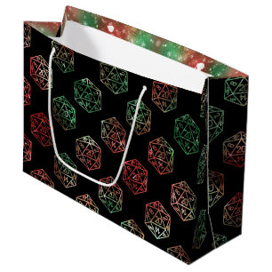 Sacola Para Presentes Grande Dados de RPG   Natal Fantasia Retro Mesa Gamer PnP